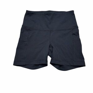 🖤✨ YOGALICIOUS LUX Black High-Rise Pocket Biker Shorts Women’s S Ready ✨🖤‎